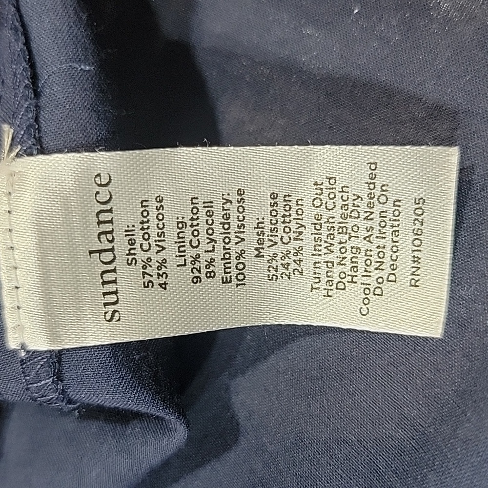 Sundance Floral Embroidered Navy Top - Picture 13 of 16